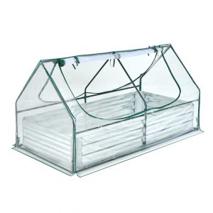 Galvanized Steel Raised Garden Bed with Mini Greenhouse Cover