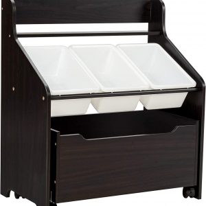 Children's Storage Unit with Shelf-Coffee