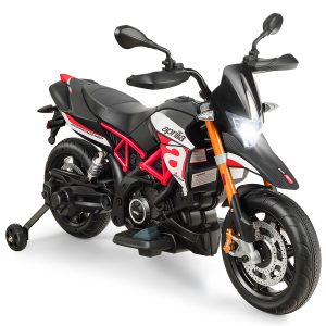 Kids Ride on Motorcycle 12V Battery Powered with Music & LED Light-Red