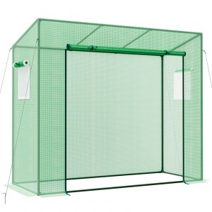 Outdoor Walk-in Greenhouse with PE Cover 4 Wind Ropes and Ground Stakes