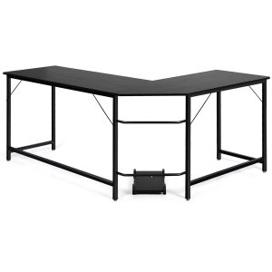 L-Shaped Corner Computer Desk with CPU Stand for Home and Office-Black