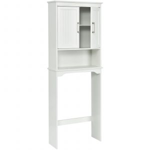 Over the Toilet Bathroom Storage Cabinet with 2 Doors and Adjustable Shelf