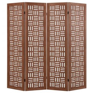 4/6 Panel Room Divider with Double Action Metal Hinges-4-Panel