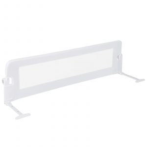 Foldable Bed Rail for Toddlers with Adjustable Safety Strap-White