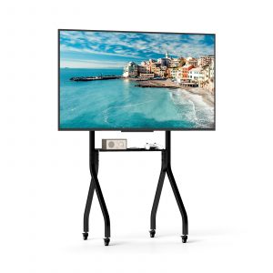 Height Adjustable Floor TV Stand with AV Shelf