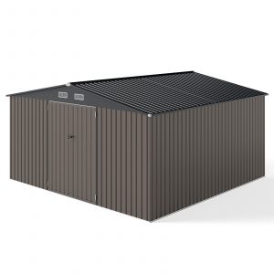 Outdoor Storage Shed Large Utility Tool House with 4 Air Vents-Grey