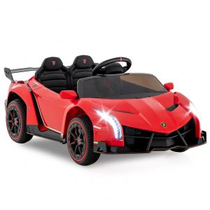 4WD Kids Ride On Sports Car Lamborghini with Taillights-Red
