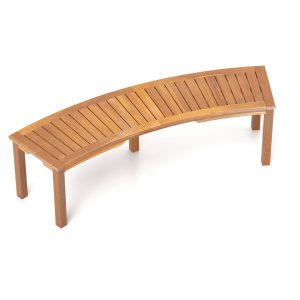 Curved Fire Pit Bench with Slatted Seat and Painted Surface-1 Pack