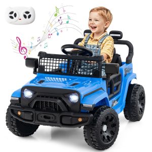12V Kids Ride on Truck Car with Remote Control for Kid Over 3 Years Old-Navy