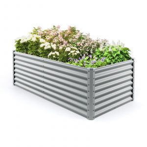 60 cm Raised Garden Bed Elevated Garden Planter with Open Bottom Design-Grey