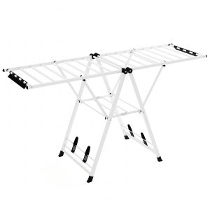 Clothes Drying Rack Foldable Metal Laundry Drying Rack-White