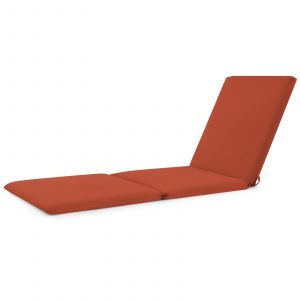 Folding Outdoor Chaise Lounge Cushion Patio Furniture Pad with Straps-Orange-1 Piece