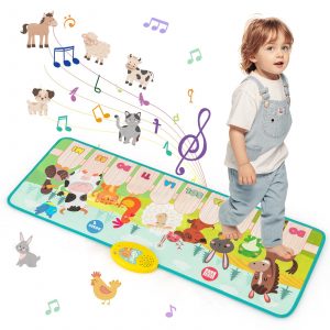 Kids Musical Animal Farm Mat with 10 Piano Keys and 10 Built-in Songs