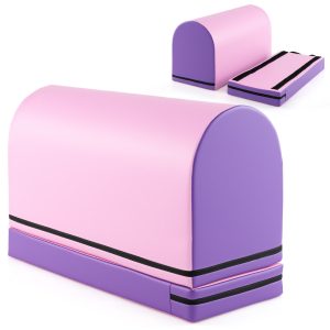 Mailbox Tumbling Mat with Detachable Mat and Carrying Handle-Pink and Purple