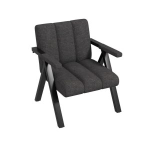 Oversized Accent Chair Upholstered with Metal Frame and Armrests-Grey