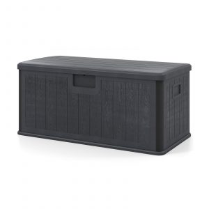 380L Large Waterproof Storage Deck Box for Garden Tools-Grey