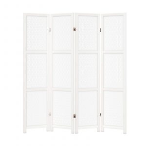4-Panel Folding Room Divider 170cm Tall Carved Privacy Screen-4-Panel