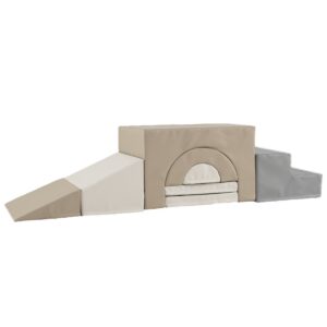 Indoor 7-Piece Foam Climbing Blocks for Crawling Climbing Sliding-Grey