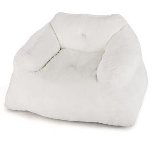 Bean Bag Chair with Velvet Cover and Non-slip Bottom for Bedroom-Beige