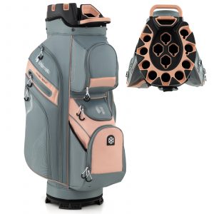Golf Cart Bag Molded Lock Top Golf Bag with 14-Way Full Length Dividers-Pink