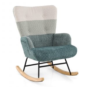 Upholstered Boucle Fabric Nursing Armchair for Bedroom