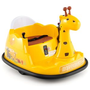 Giraffe Toddler Bumper Car 360° Spinning Ride on Toy-Yellow
