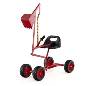 Sand Digger for Kids, Sandbox Toy Digger Outdoor Construction Excavator for 3+ Years Old Boys and Girls-Red