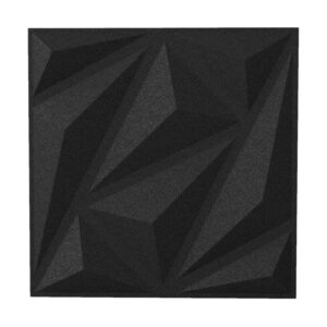 20-Pack 3D Acoustic Wall Panels  with Diamond Texture-Black