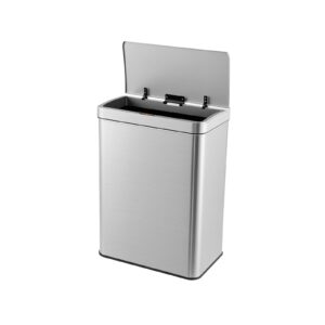 53L Automatic Trash Can with Lid-Silver