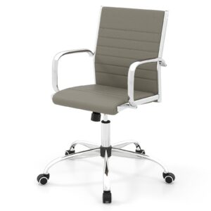 Height Adjustable Rolling High-Back Executive Chair for Home Office-Grey