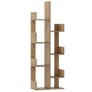 Tree-Shaped Bookshelf with 8 Storage Shelves-Natural
